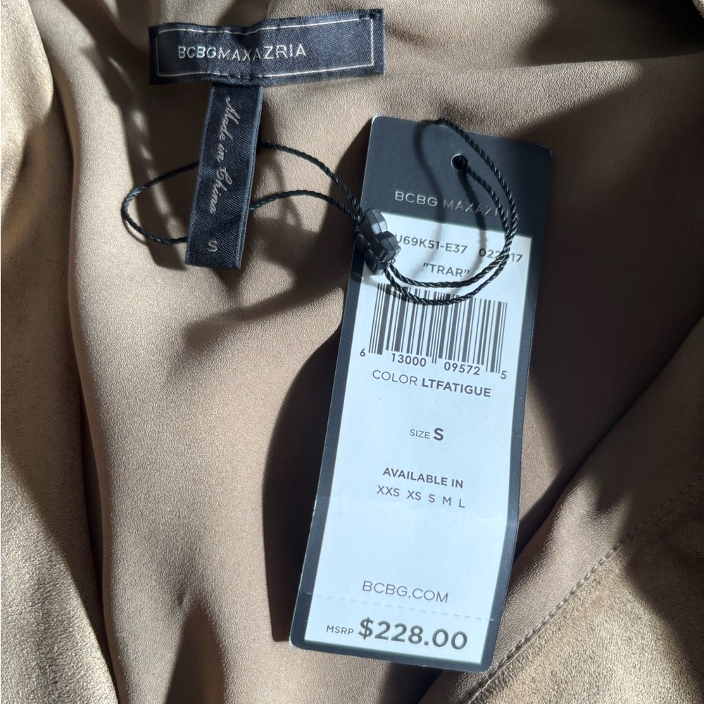 BCBGMaxAzria | Faux Suede Asymmetrical High Low Dress - Picture 6 of 8